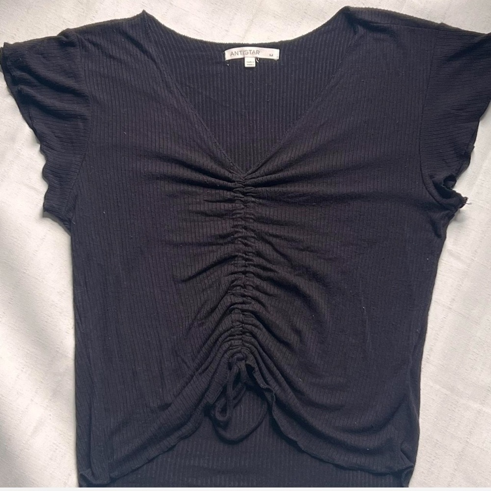 Black Ruched Women's Top